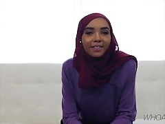 teeny-weeny muslim teenage gets a beamy dusky flannel